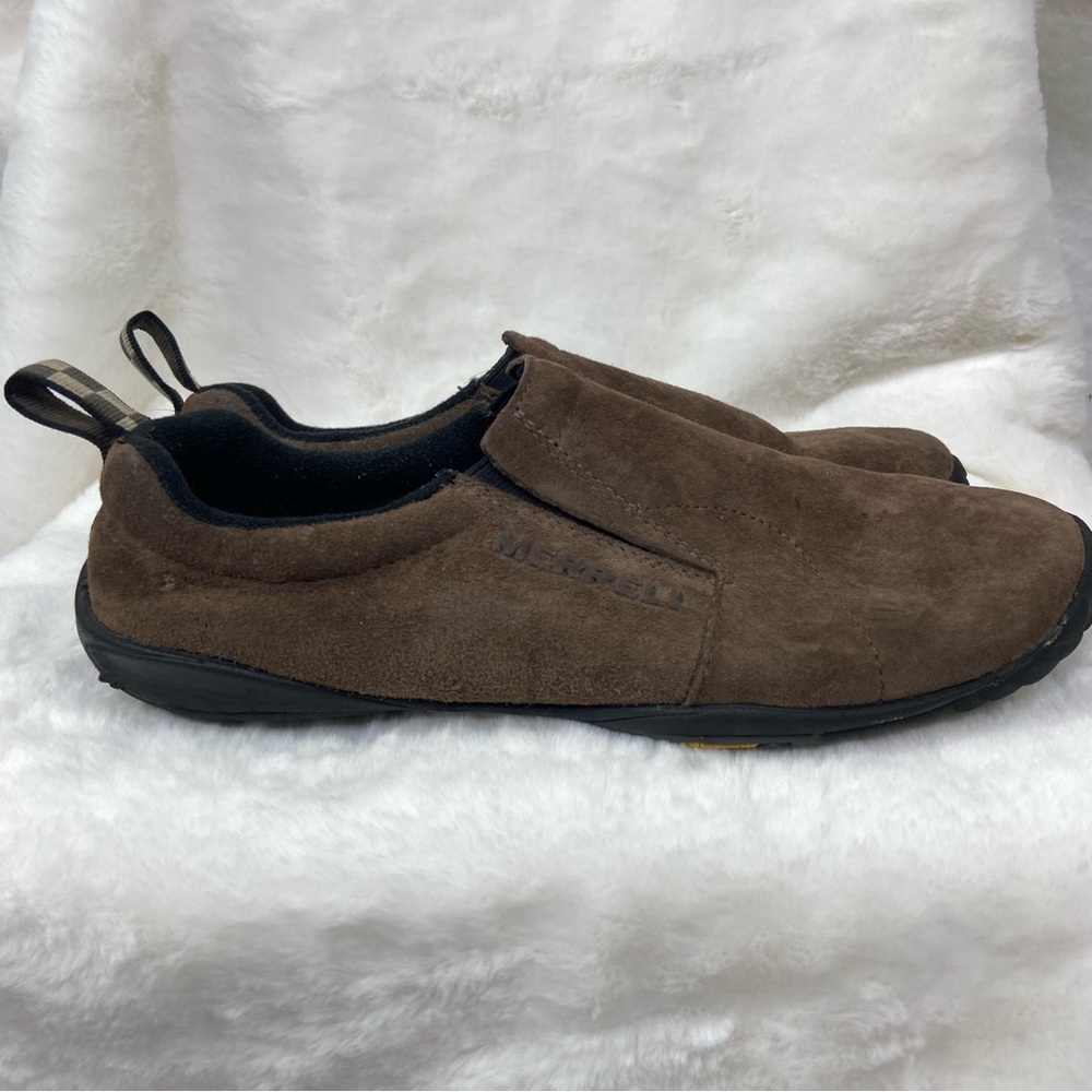 Merrell Womens leather suede gunsmoke slip on shoes size 8 Vibram soles